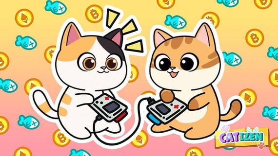 Image of two cartoon cats playing video games