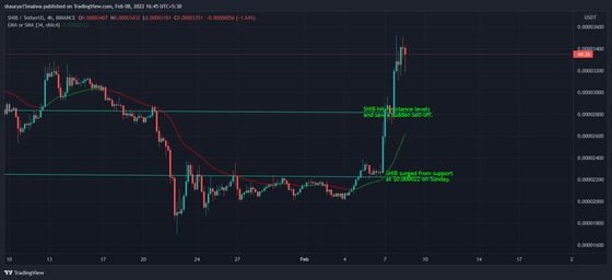 SHIB broke and held above previous resistance levels. (TradingView)