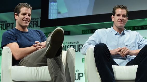 Tyler and Cameron Winklevoss at TechCrunch Disrupt NY 2015 (TechCrunch/Wikimedia)