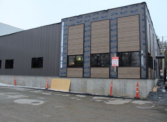 Outside Bitfarms' Leger facility in Sherbrooke, Quebec
