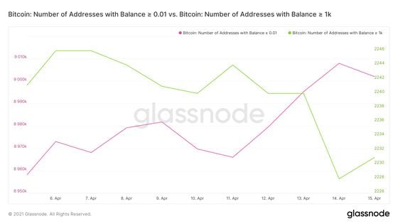 Bitcoin address balances
