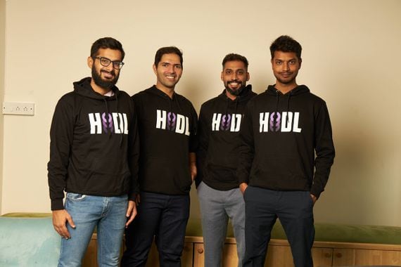 The four co-founders of Mudrex (from left to right): Prince Arora, VP, engineering; CEO Edul Patel; CTO Alankar Saxena; and Rohit Goyal, VP, DeFi. (Mudrex)
