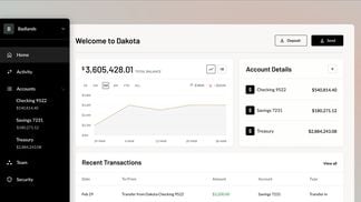 Screenshot of Dakota's bank account dashboard