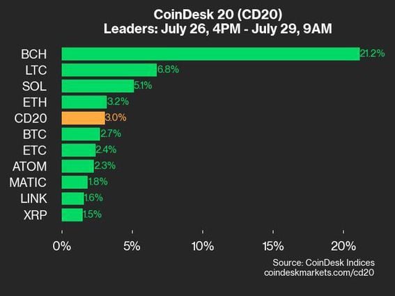 CoinDesk 20 leaders (CoinDesk Indices)