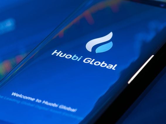 Huobi Global on smartphone (Shutterstock)