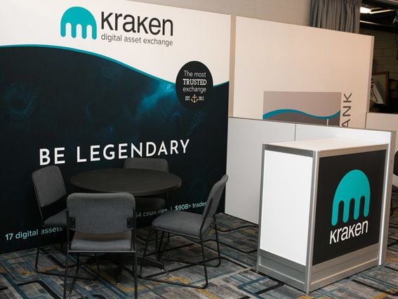 Kraken booth at Consensus 2018 (CoinDesk)