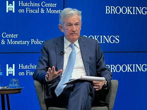 Federal Reserve Chair Jerome Powell speaks at the Brookings Institute in Washington, D.C. on Nov. 30, 2022. (Helene Braun/CoinDesk)