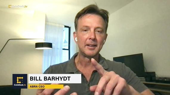 Abra CEO Bill Barhydt appears on CoinDesk TV (CoinDesk TV screenshot)