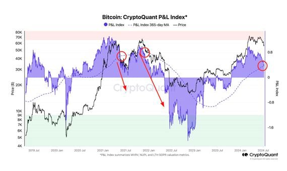 Bitcoin P&L index (CryptoQuant)