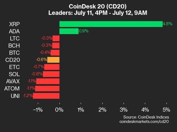 CoinDesk 20 leaders (CoinDesk Indices)