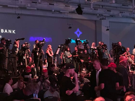 Photographers queued up for former President Donald Trump's speech at Bitcoin Nashville (Bradley Keoun)