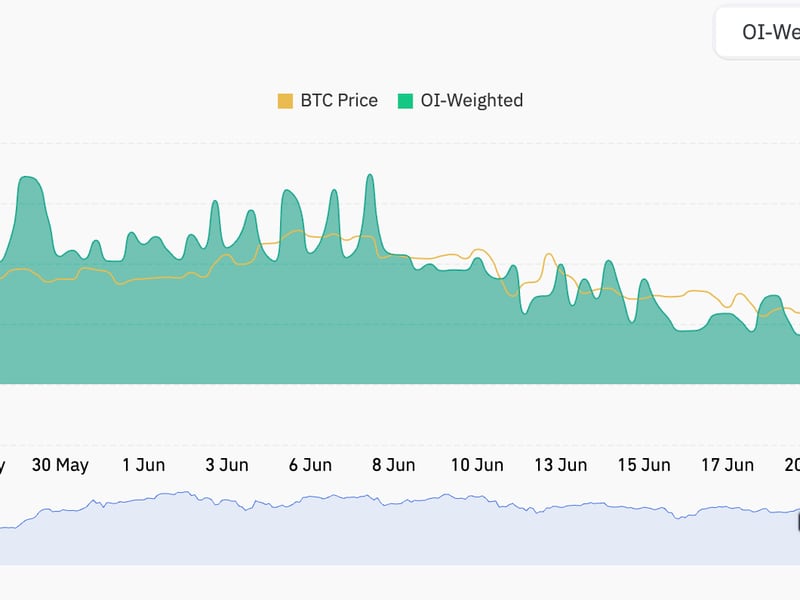BTC OI-weighted funding rate. (Coinglass)