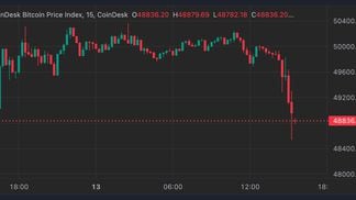 Bitcoin fell from the $50,000 level after the January CPI report. (CoinDesk)