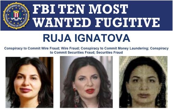 Ruja Ignatova FBI Wanted Poster (Wikimedia)