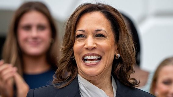 U.S. Vice President Kamala Harris speaks during an NCAA championship teams celebration on the South Lawn of the White House on July 22, 2024 in Washington, DC. U.S. President Joe Biden abandoned his campaign for a second term after weeks of pressure from fellow Democrats to withdraw and just months ahead of the November election, throwing his support behind Harris. (Photo by Andrew Harnik/Getty Images)