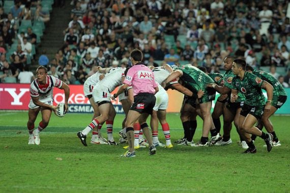 A NRL Rugby League match between Sydney Roosters and New Zealand Warriors