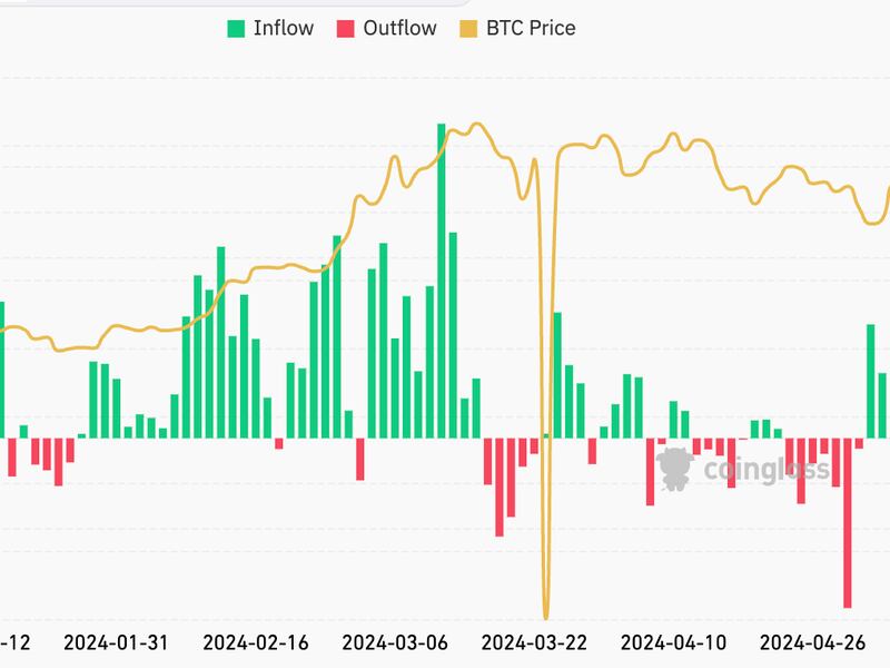 Inflows into U.S.-listed spot ETFs. (Coinglass)