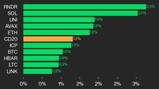 CoinDesk 20 leaders (CoinDesk Indices)