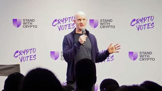 CEO Brian Armstrong's Coinbase has amplified its political involvement with another $25 million. (screenshot from Coinbase video)