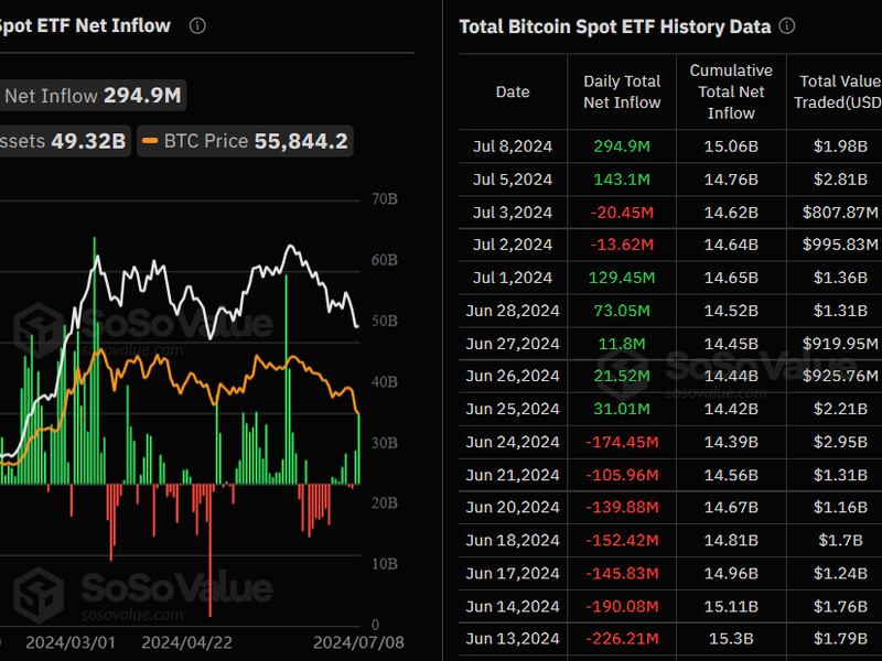 BTC ETF inflows. (SoSoValue)