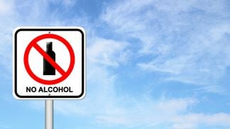 Alcohol ban sign