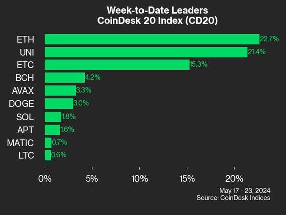 CoinDesk 20 leaders (CoinDesk Indices)