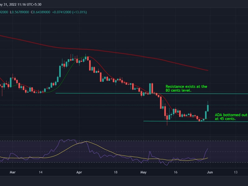 ADA bottomed out the past week, but resistance exists at the 80 cents mark. (TradingView)