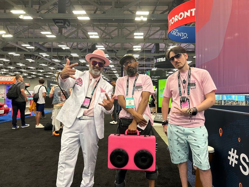 From left to right: Mr. Pink, Rasul Elder and Attabotty. (Daniel Kuhn/CoinDesk)