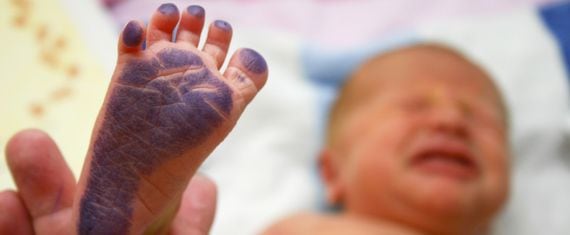 Baby foot print, birth certificate