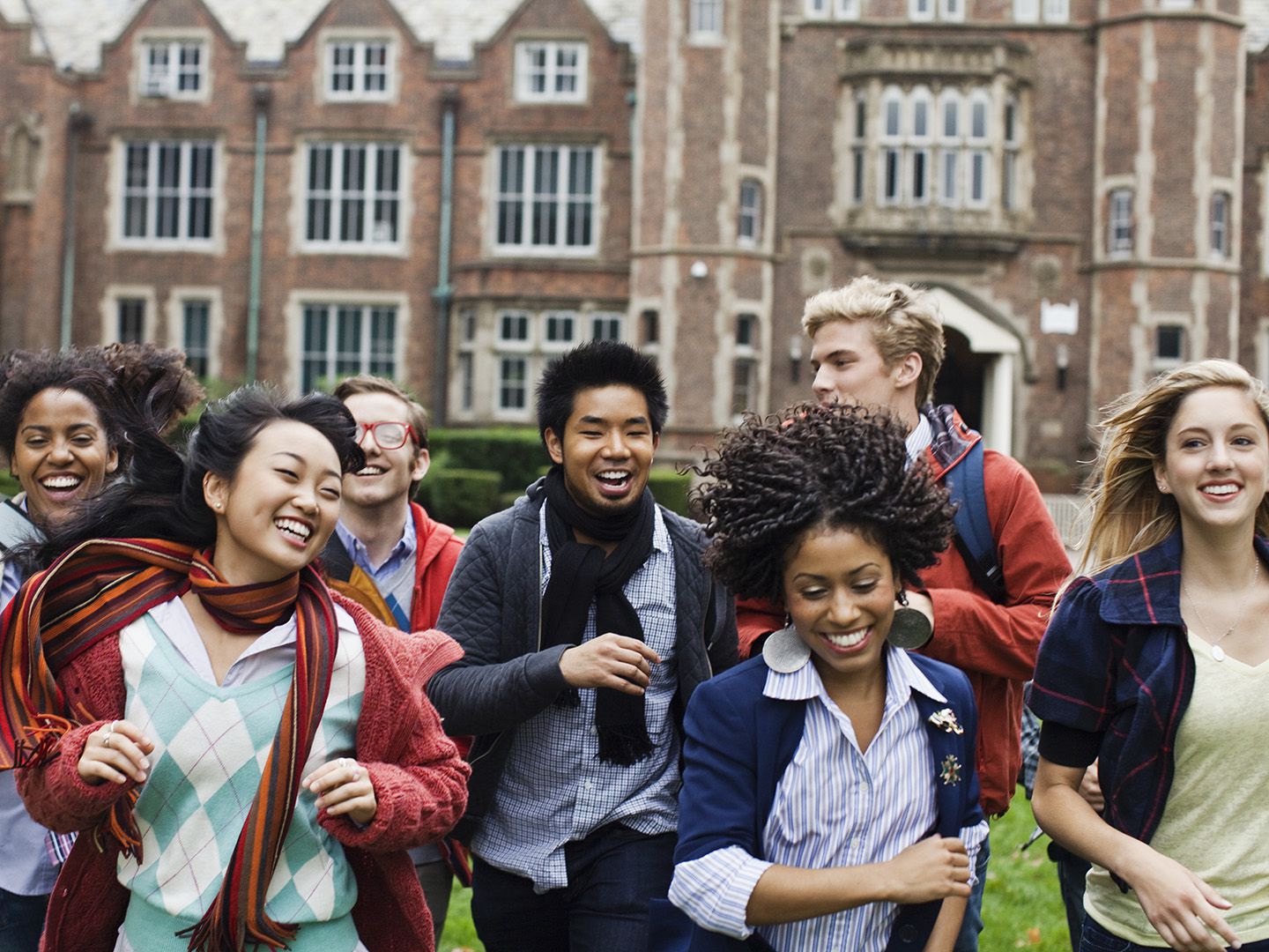 Excited university students (Getty Images)