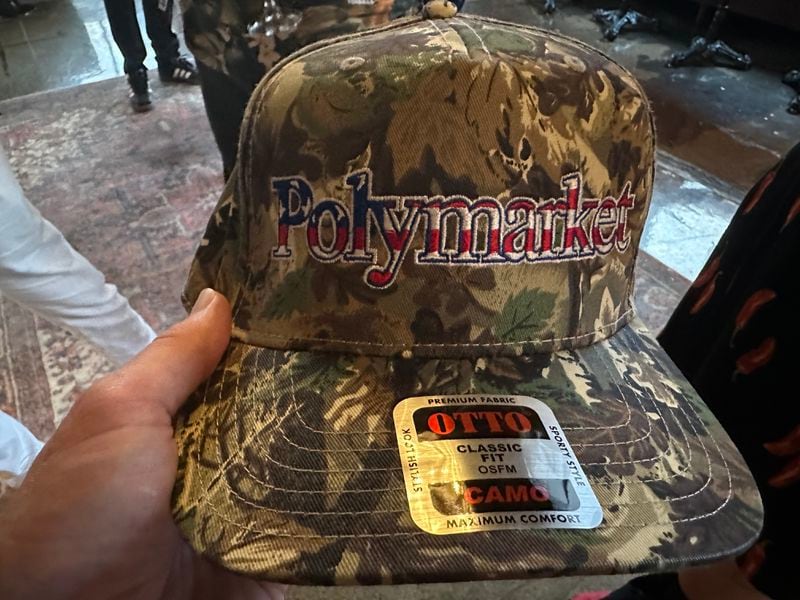 Polymarket baseball cap (Bradley Keoun)