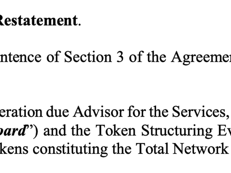 Excerpt from amended advisory agreement provided by Niraj Pant.