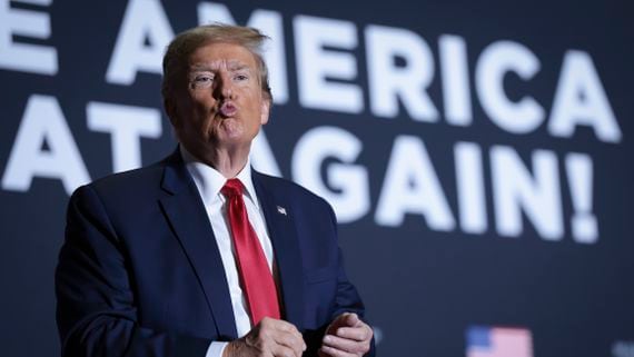 A new poll suggests former U.S. President Donald Trump's recent support for crypto may convince some Republicans to see him in a more positive light. (Win McNamee/Getty Images)