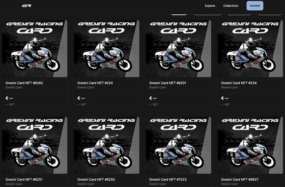 bitcoins Screen grab from VeChain's Marketplace-as-a-Service for Gresini Racing. (Gresini Racing Web3 Marketplace)