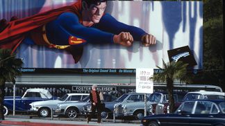 Superman Billboard in West Hollywood (Photo by Robert Landau/Corbis via Getty Images)