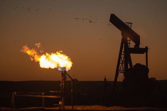 Natural gas being flared in North Dakota (Ken Cedeno/Getty Images)